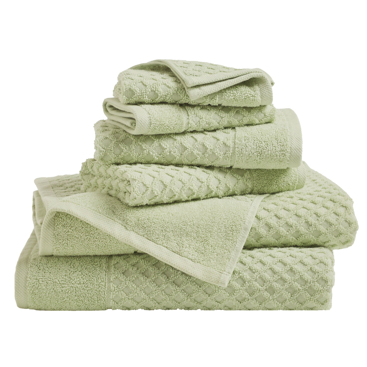 Cotton Diamond Waffle Weave Bath Towel Set - Grayson Collection