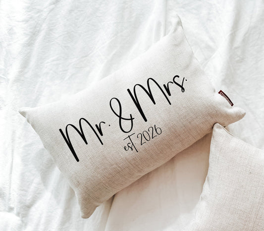 Mr. & Mrs. Est. 2026 Pillow