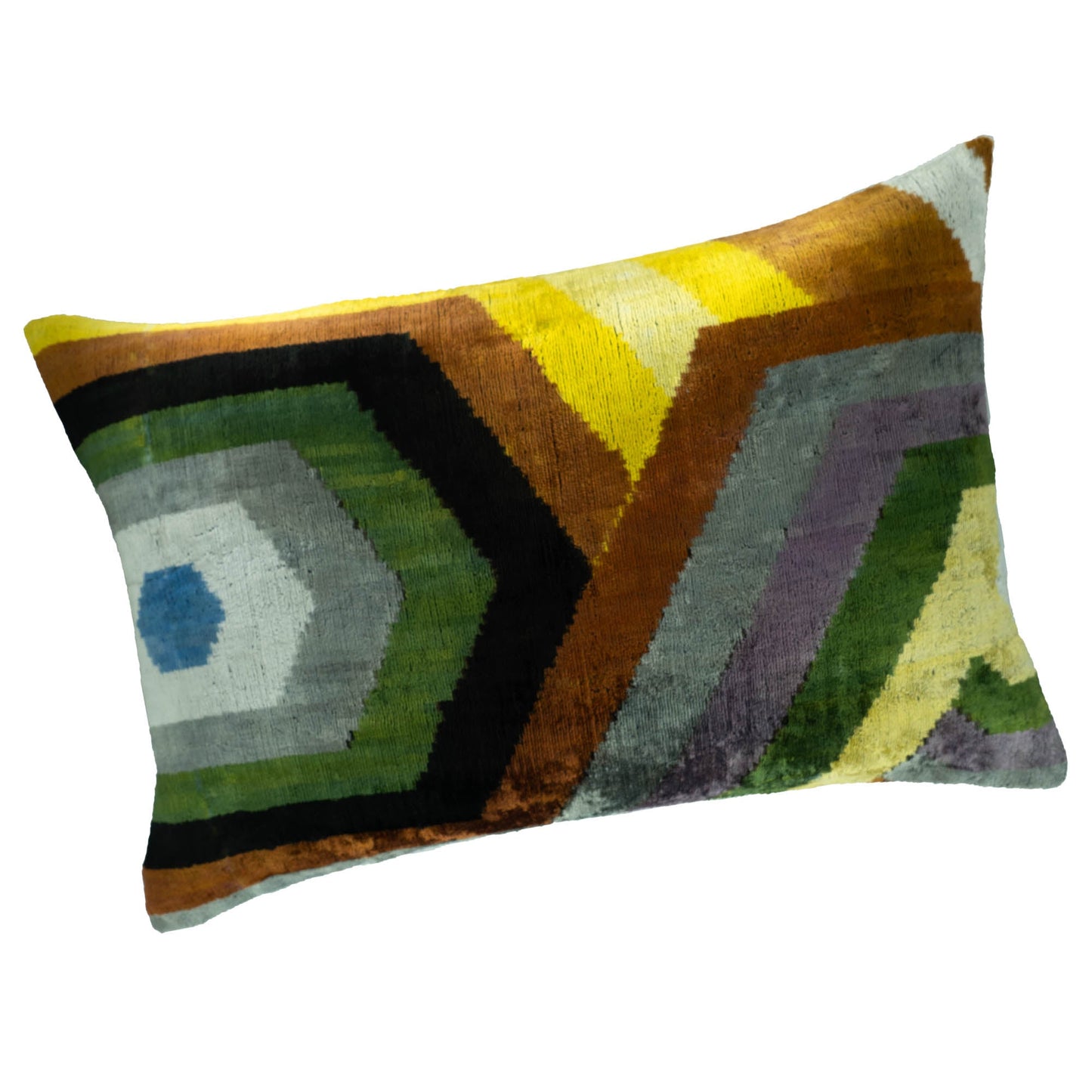Trance Silk Velvet Ikat Throw Pillow Cover, 16 x 24