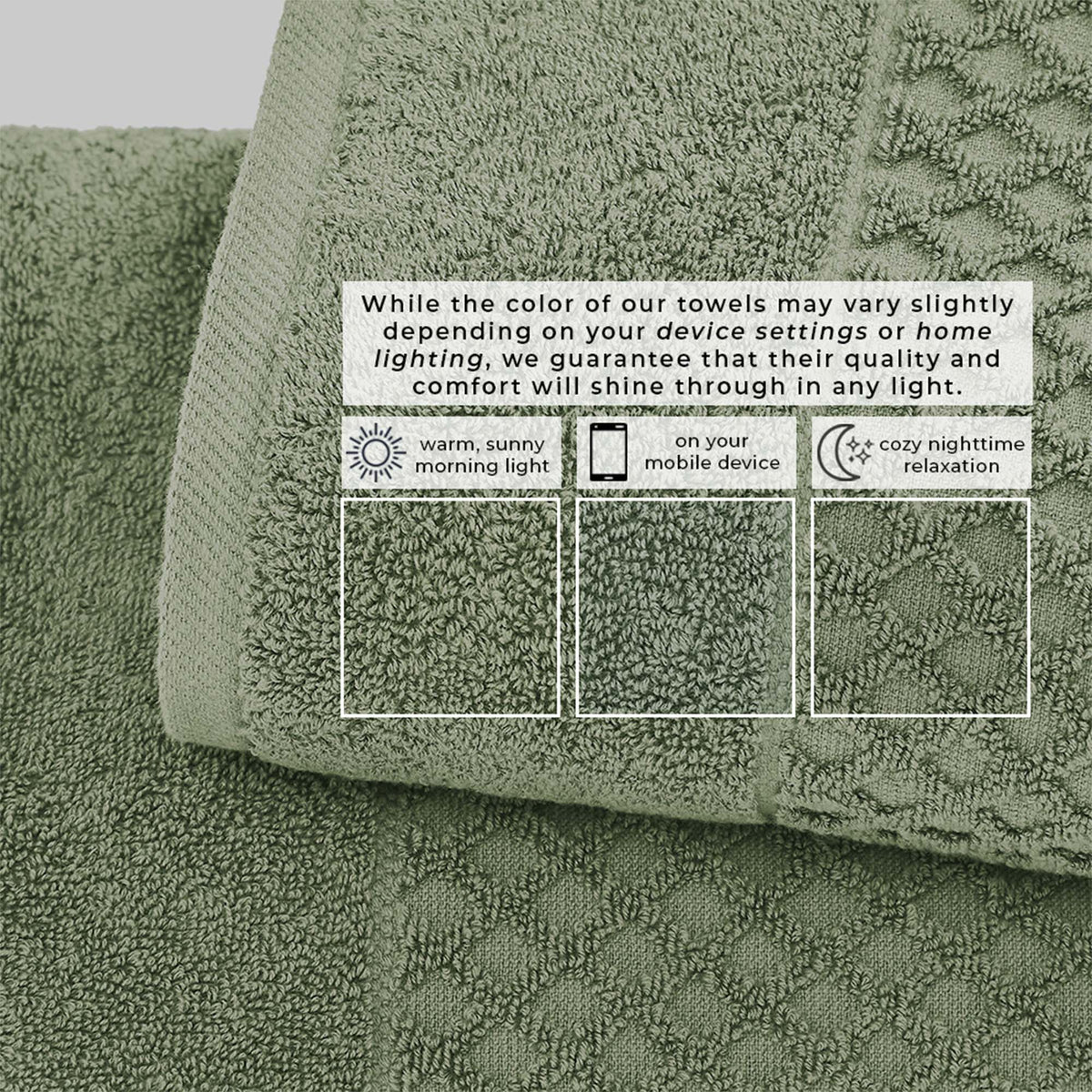 Cotton Diamond Waffle Weave Bath Towel Set - Grayson Collection