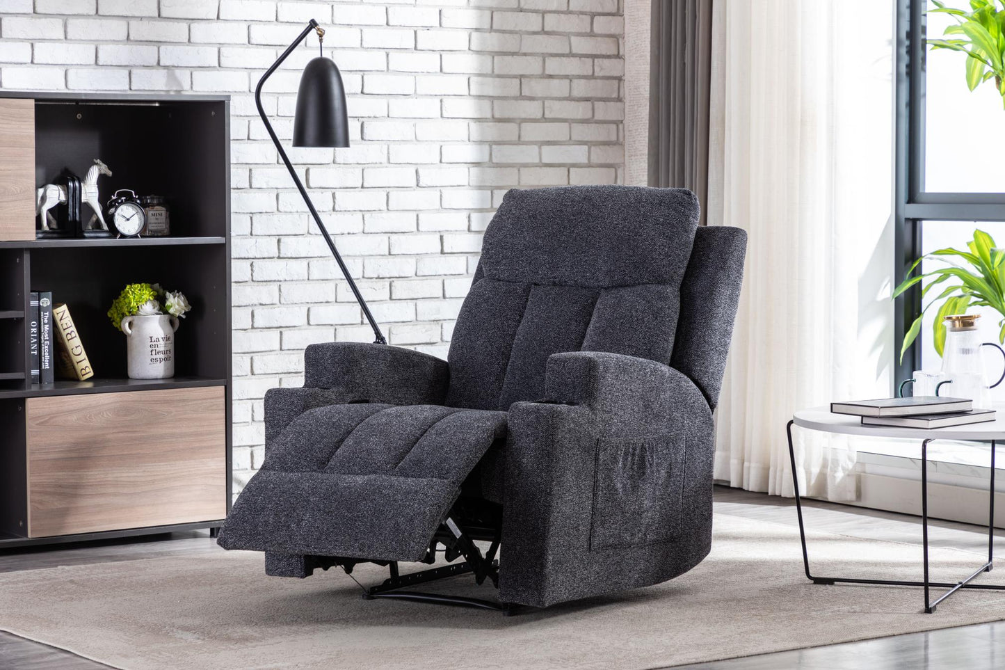 Mydepot Manual Reclining Single Sofas with Heat