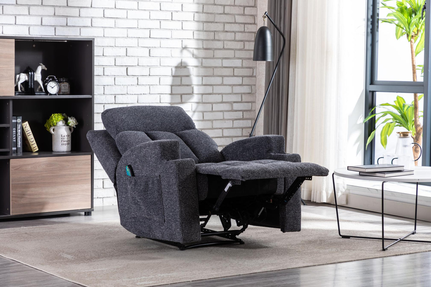 Mydepot Manual Reclining Single Sofas with Heat
