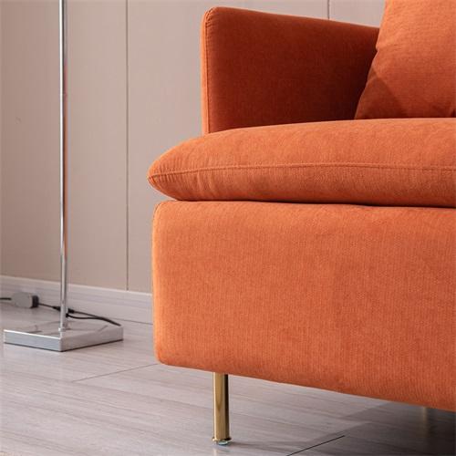 Modern fabric accent armchair,upholstered single sofa chair,Orange  Cotton Linen-30.7''