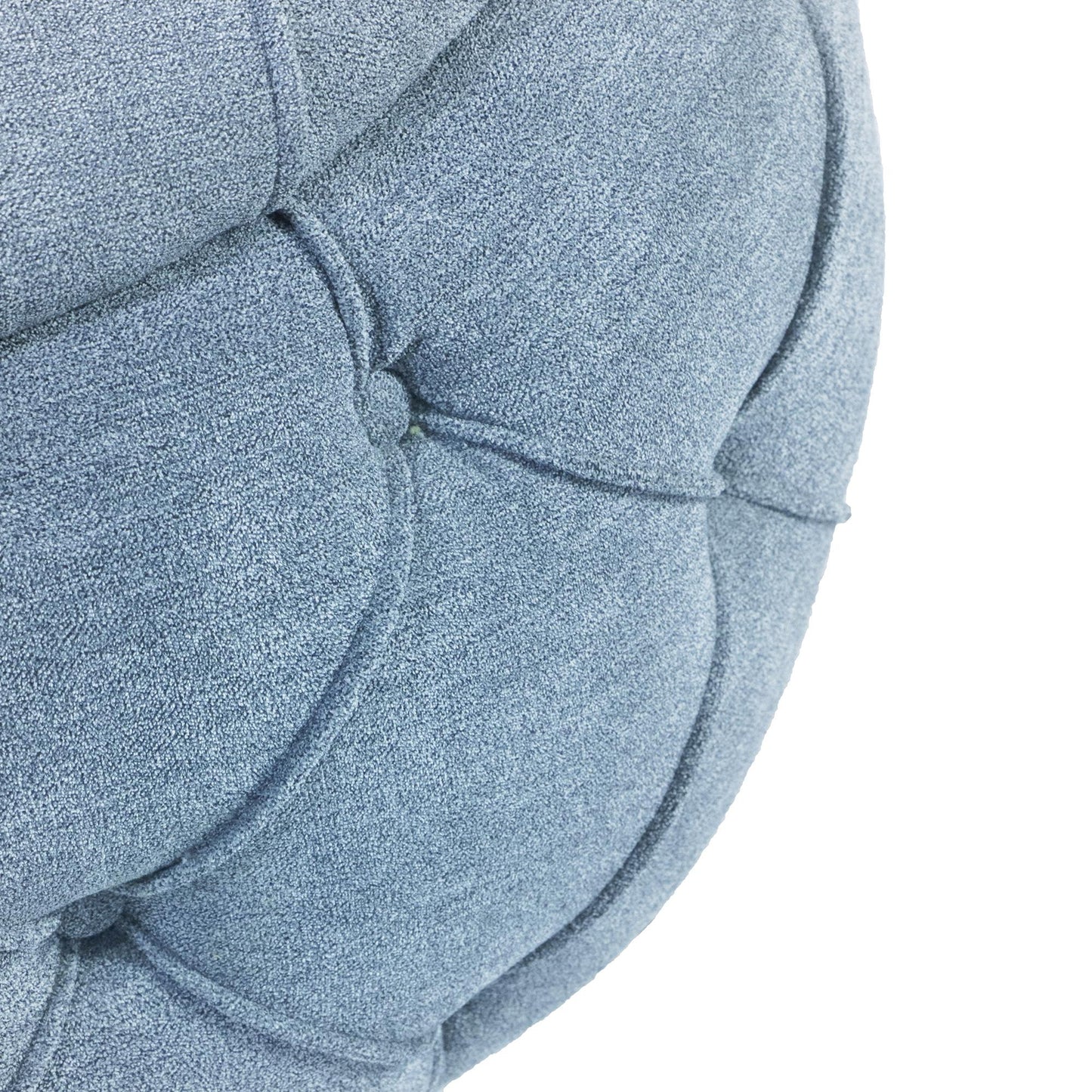 Large Button Tufted Woven Round Storage Footstool。Suitable for living room, bedroom, study