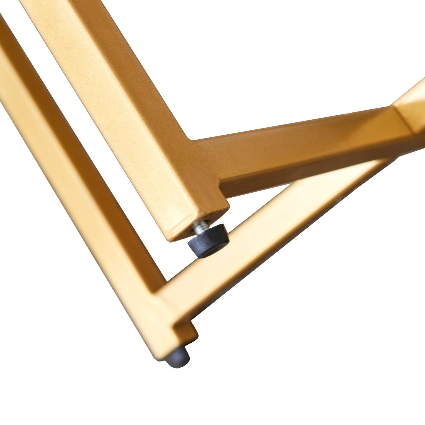 Modern X-shaped end/side table,Golden metal frame with round marble color top