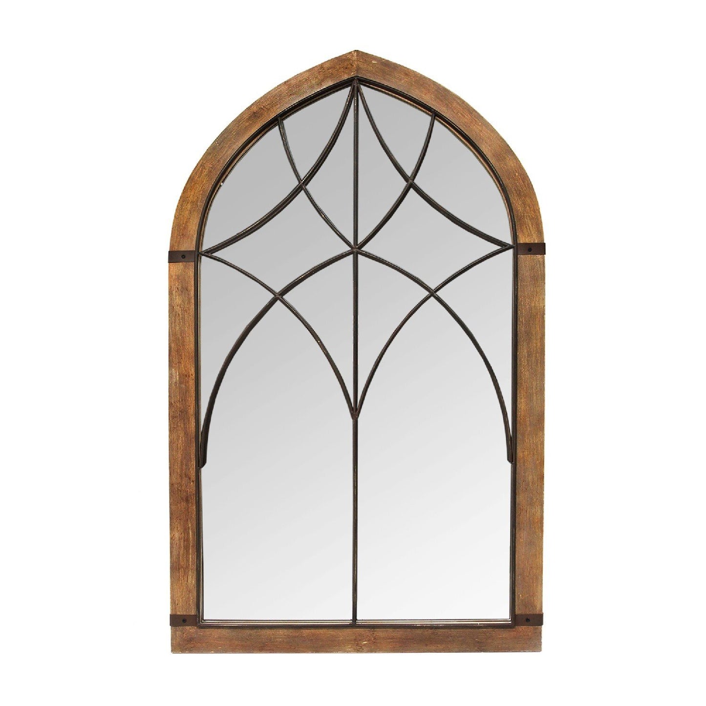 Cathedral Wood Framed Vintage Mirror