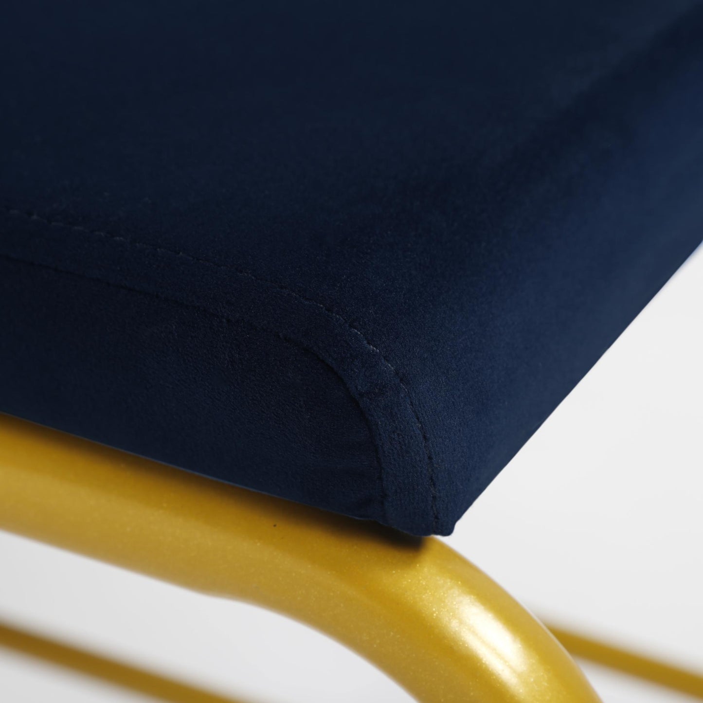 single layer Shoe storage bench Navy Blue Velvet