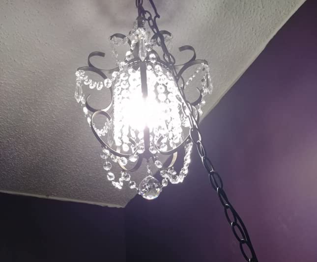 AvaMalis A|M Lighting Mini Chandelier Chrome Crystal Chandeliers Lighting 1-Light Modern Elegant Crystal Iron Ceiling Light Fixture
