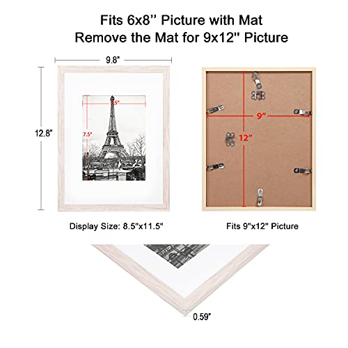 Upsimples upsimples 16x20 Picture Frame Set of 5, Display Pictures 11x14  with Mat or 16x20 Without Mat, Wall Gallery Poster Frames, Natura