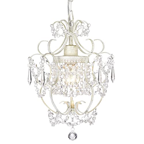 AvaMalis A|M Lighting Antique House Black Chandelier Small Crystal Chandelier Lighting Modern Mini Hanging Light Fixtures with 1 Light