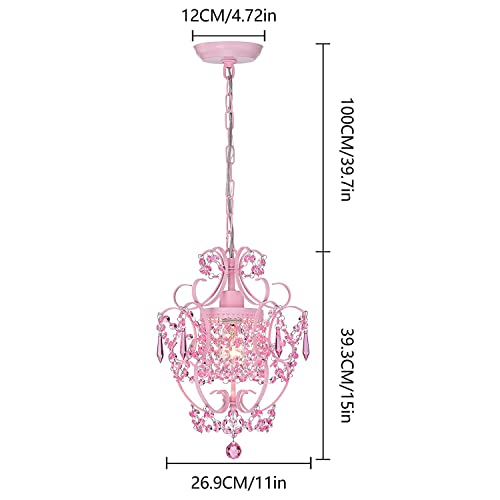 Antique House Black Chandelier Small Crystal Chandelier Lighting Modern Mini Hanging Light Fixtures with 1 Light
