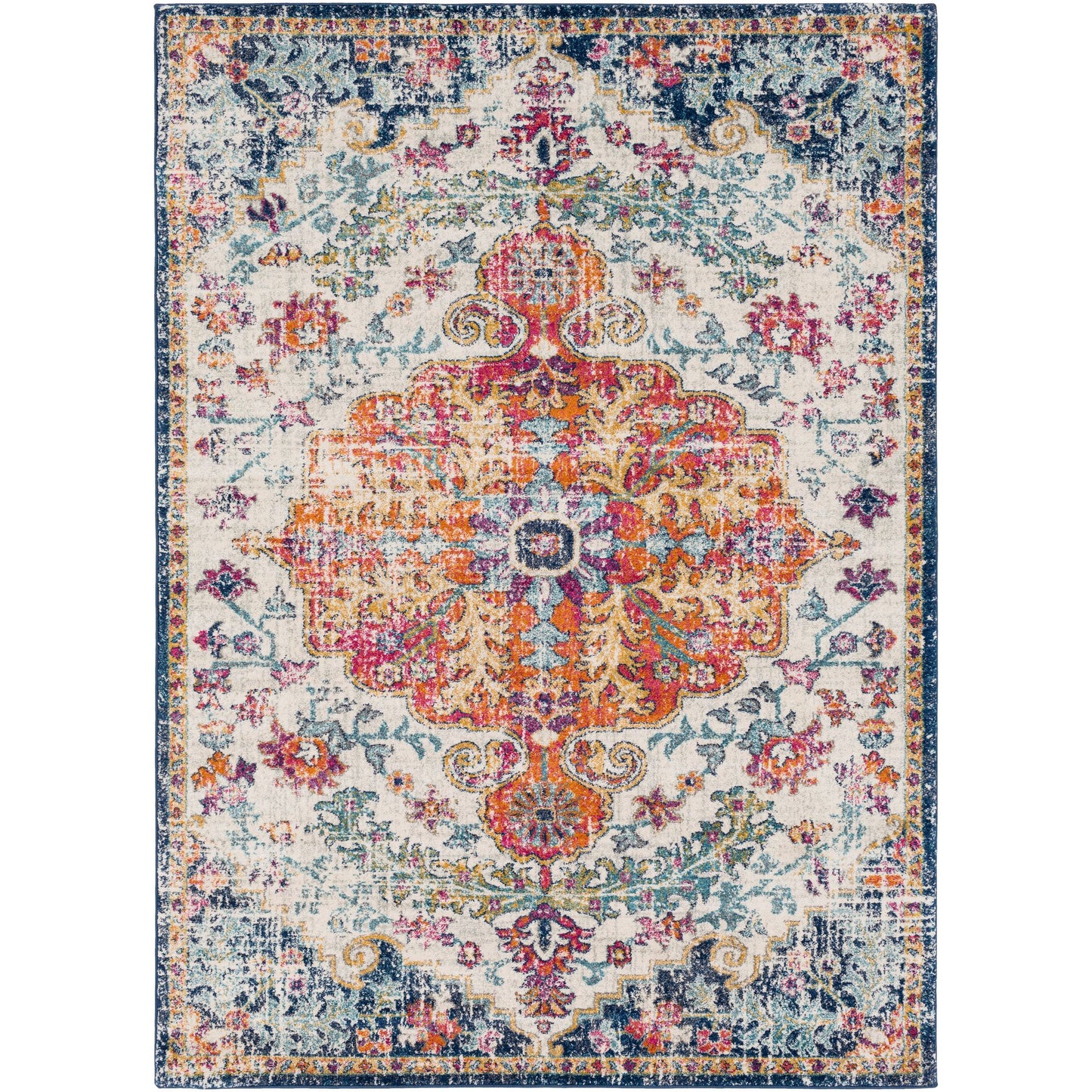 Art of Knot Sandhya Traditional Blue Area Rug; 5'3" x 7'3"