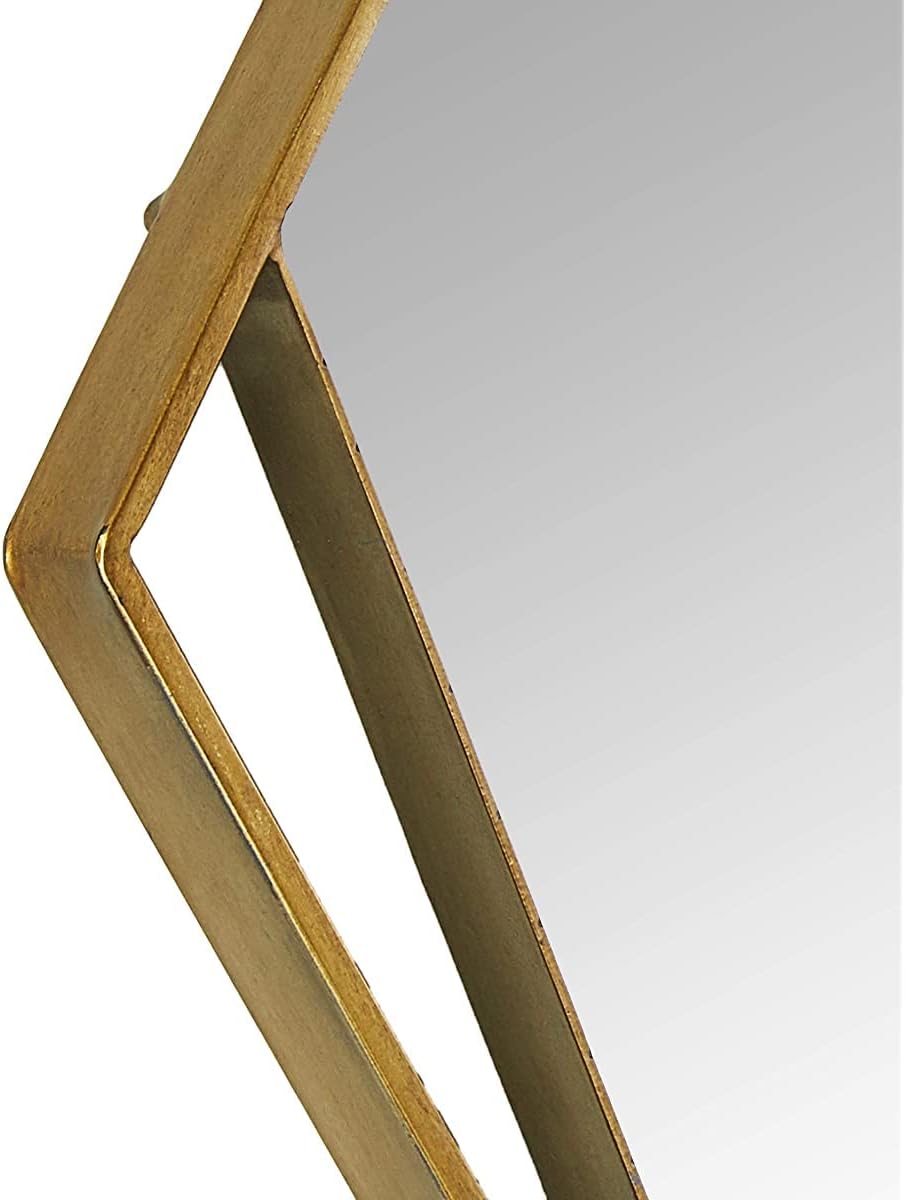 AvaMalis Diamond Metal Wall Mirror Large 20X30 in Black & Gold (Metal Black)