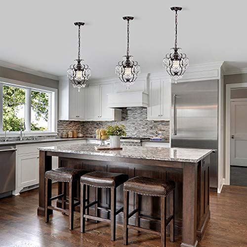 Antique House Black Chandelier Small Crystal Chandelier Lighting Modern Mini Hanging Light Fixtures with 1 Light
