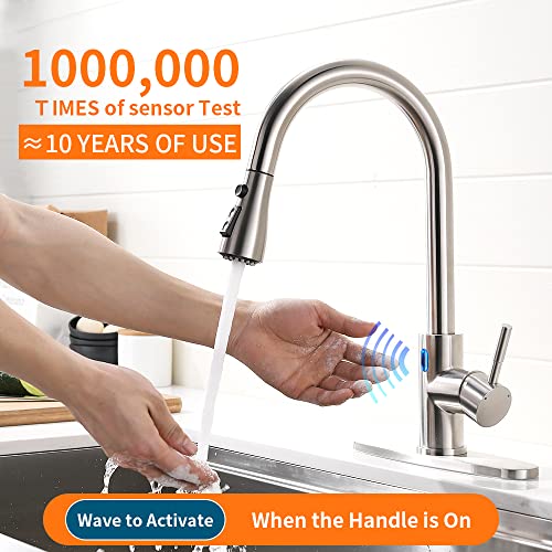 A|M Aquae Black Kitchen Faucets with Pull Down Sprayer Kitchen Sink Faucet with Pull Out Sprayer Single Hole Deck Mount Single Handle Stainless Steel Grifos De Cocina 866068R
