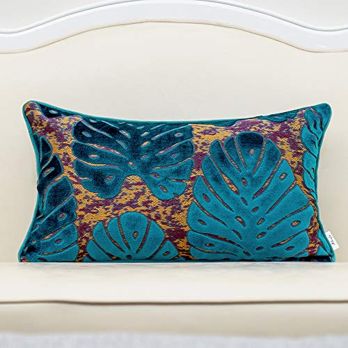 Fionn Embroidered Velvet Pillow Cover Navy Blue