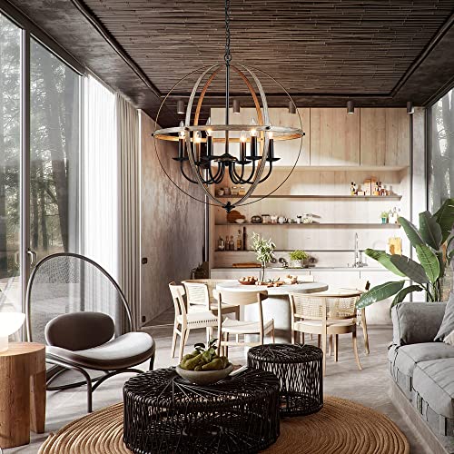 Shrine Island Chandelier Antique Bronze Island Light 5 Lights Kitchen Pendant Lighting Farmhouse Chandeliers for Bedrooms, Living Room, Kitchen Island, Entryway L40 x W12 x H12 Adjustable Chain