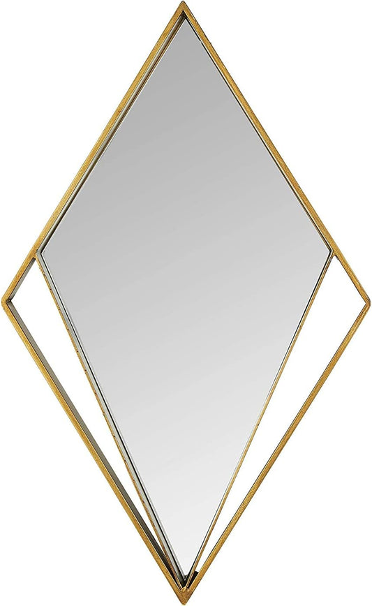 AvaMalis Diamond Metal Wall Mirror Large 20X30 in Black & Gold (Metal Black)