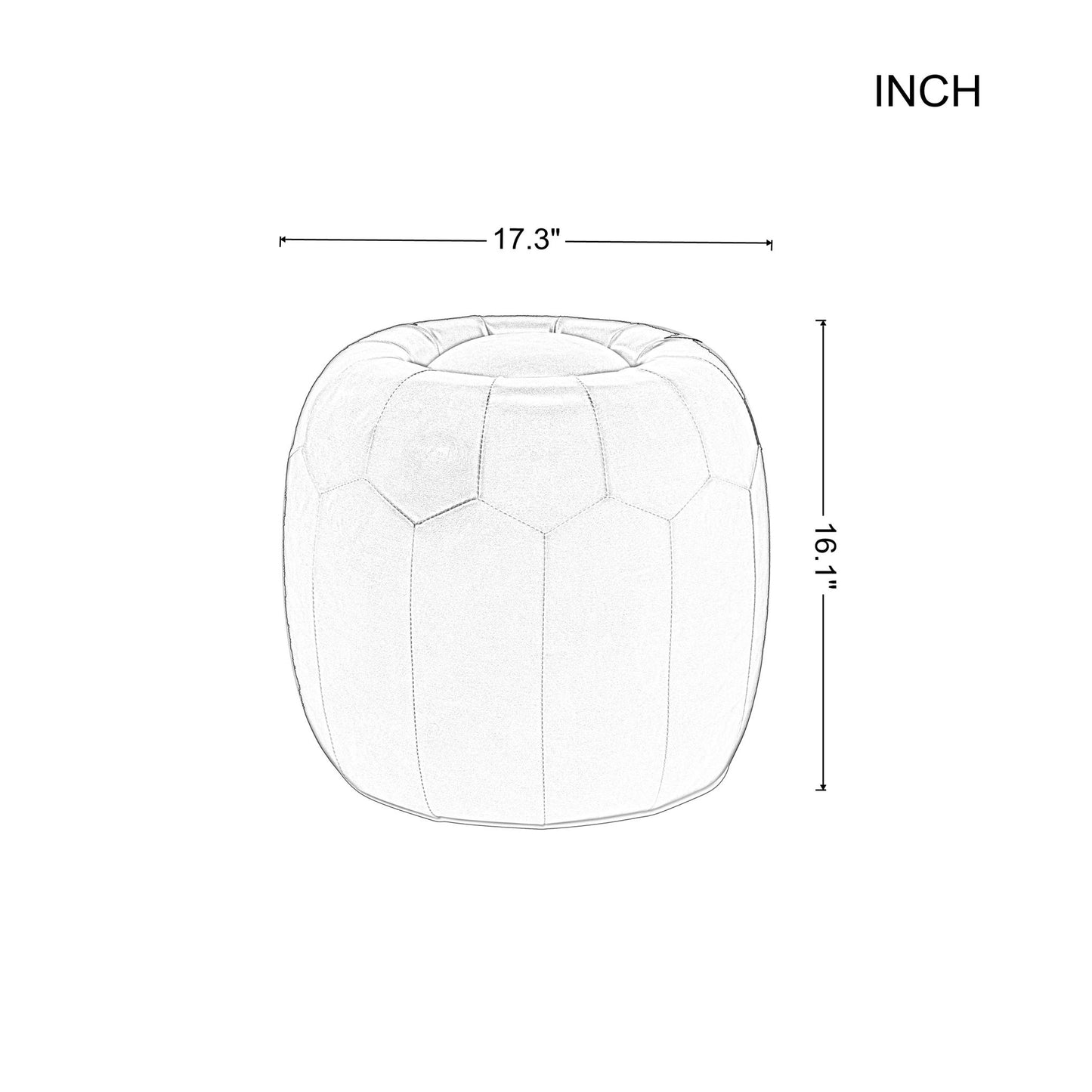 17.3” Round Ottoman