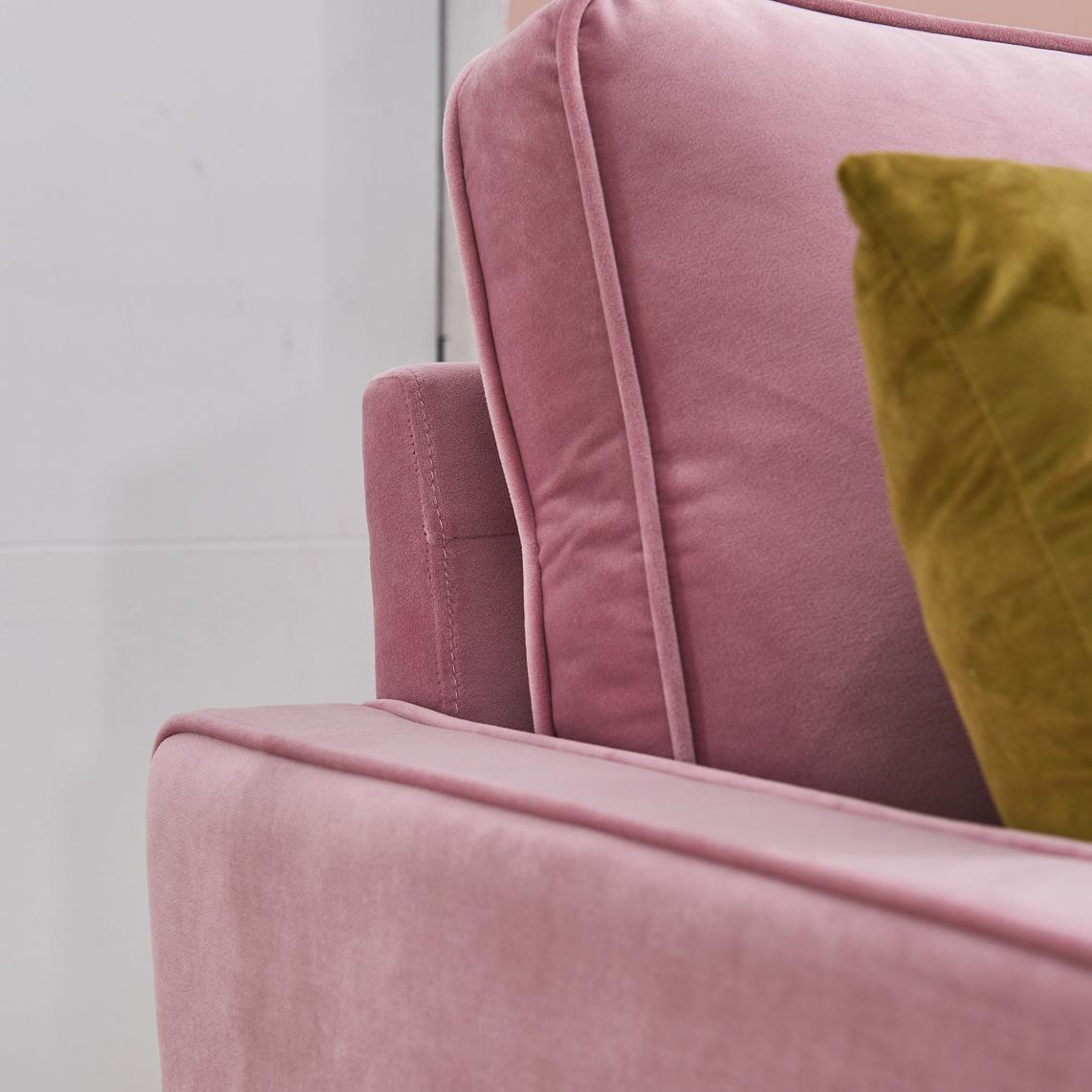 Modern Velvet fabric sofa 71" - Pink