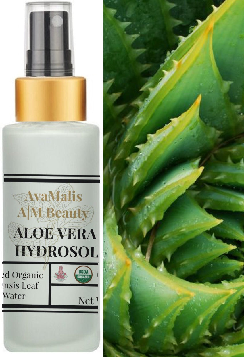 Aloe Vera Hydrosol Water Spray Mist Toner - USDA Certified Organic - Steam-distilled aloe barbadensis leaves-Hydrating face and body