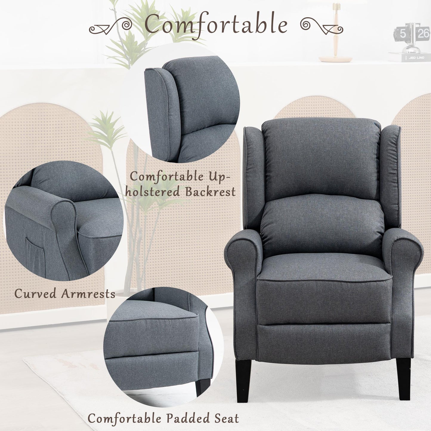 Modern and comfortable upholstered lounge chair/living room lounge chair