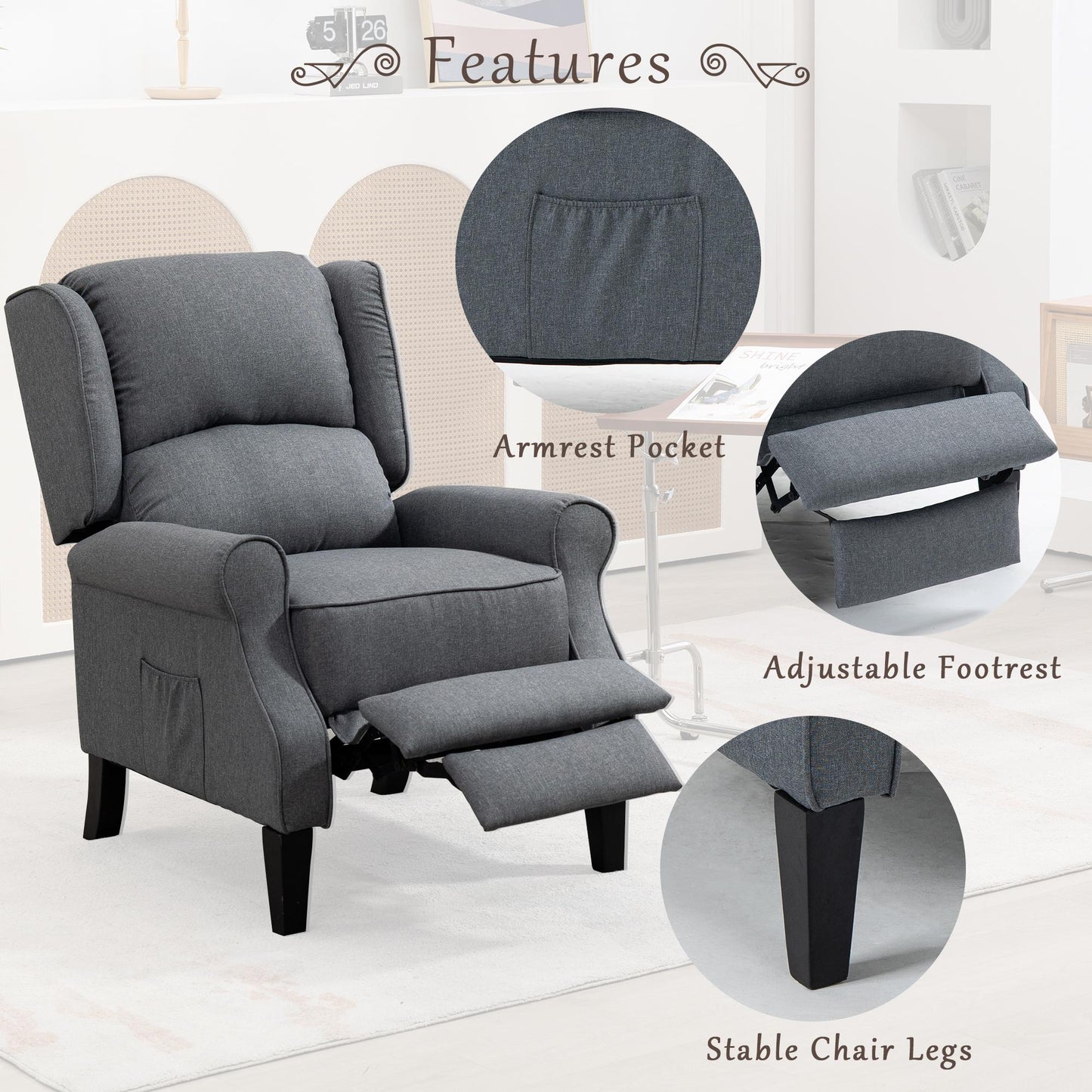 Modern and comfortable upholstered lounge chair/living room lounge chair
