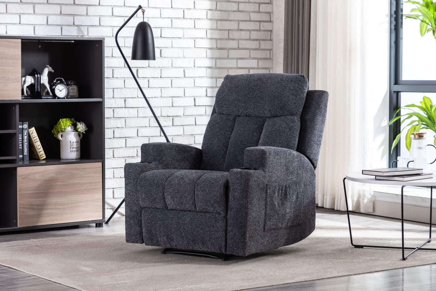 Mydepot Manual Reclining Single Sofas with Heat