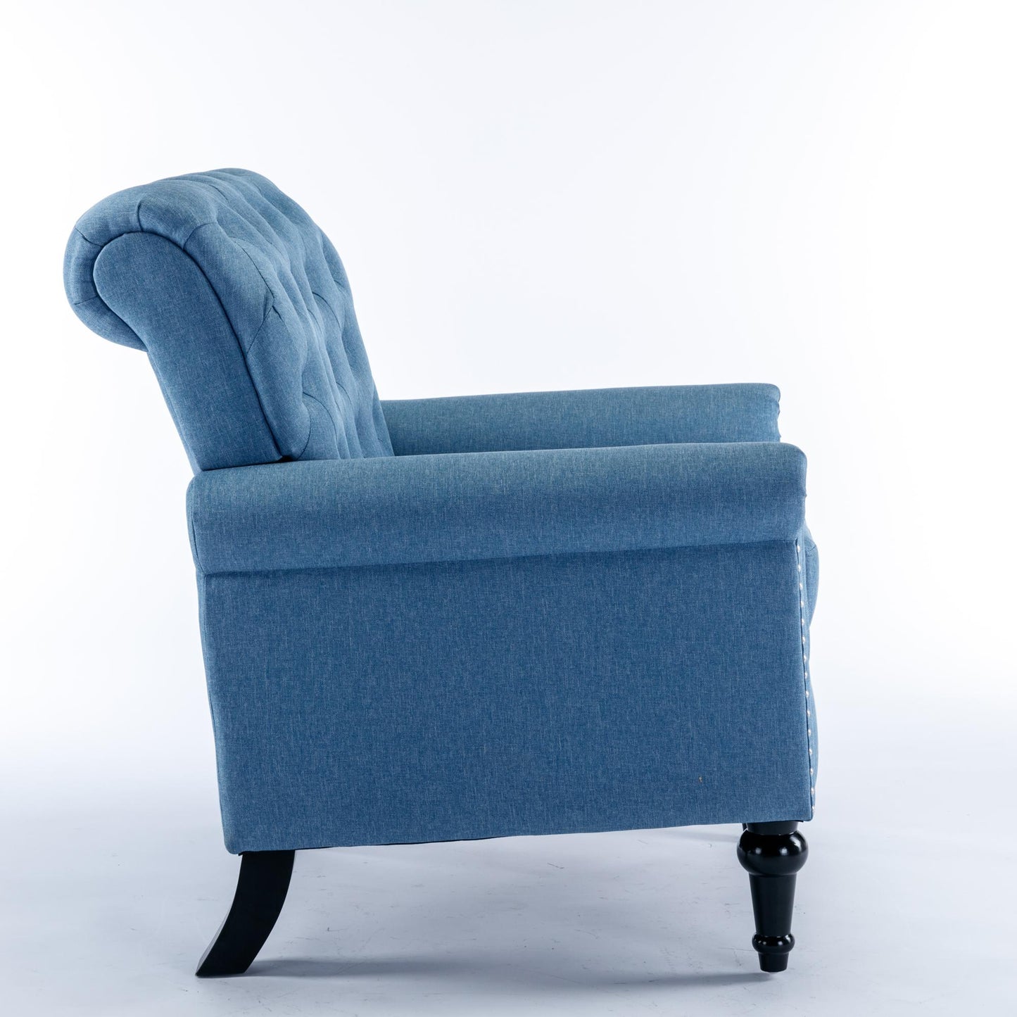 Bedroom, Living room Mid-century modern accent armchair, Linen comfort reading chair, Tufted comfort sofa, Upholstered single sofa