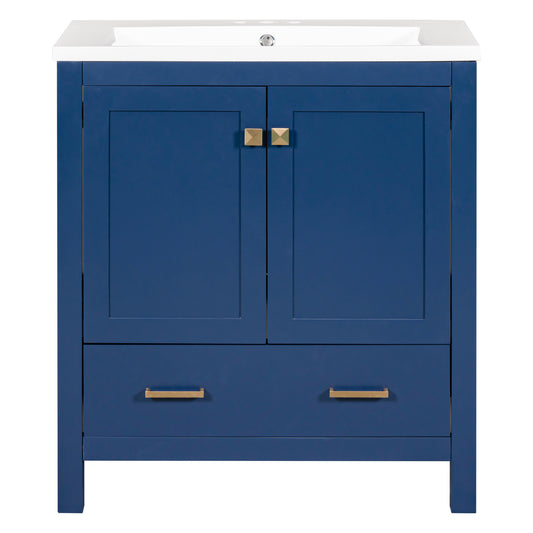 AvaMalis [Cabinet Only] 30" Blue Bathroom Vanity