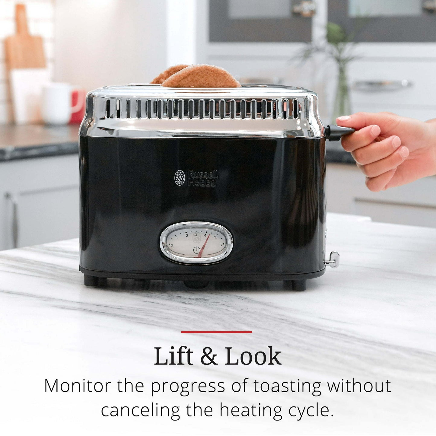 Russell Hobbs Retro Style 2-Slice Toaster, Black, TR9150BKR