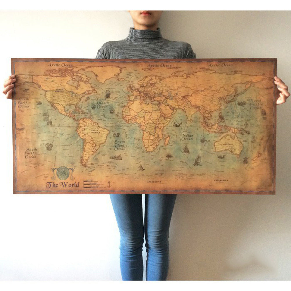 71*36cm Europe Poster Decoration Vintage Journal Poster Retro Globe Poster Personalized Atlas Poster Decoration For Office Home