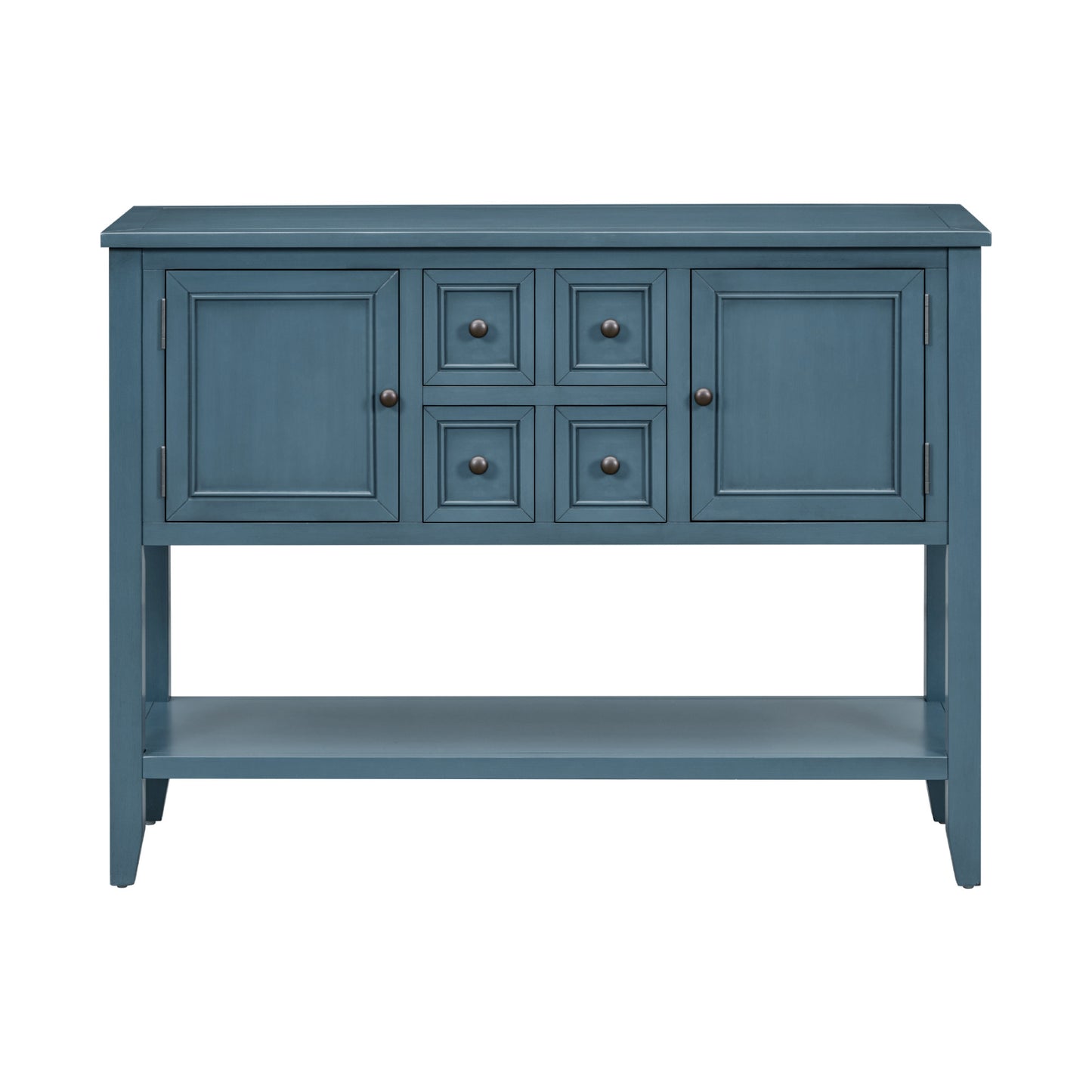 TREXM Cambridge Series Ample Storage Vintage Console Table with Four Small Drawers and Bottom Shelf for Living Rooms, Entrances and Kitchens (Light Navy, OLD SKU: WF190263AAH)
