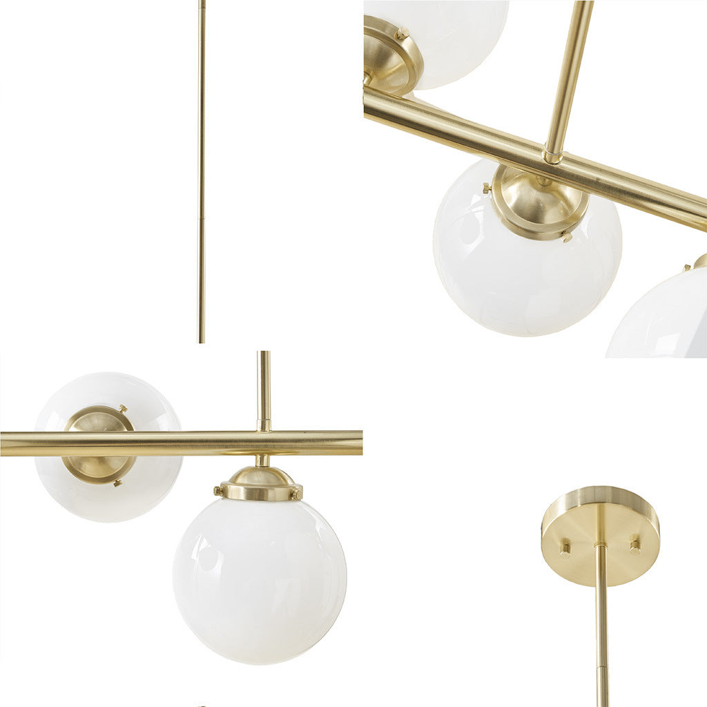5-Light Chandelier with Frosted Glass Globe Bulbs