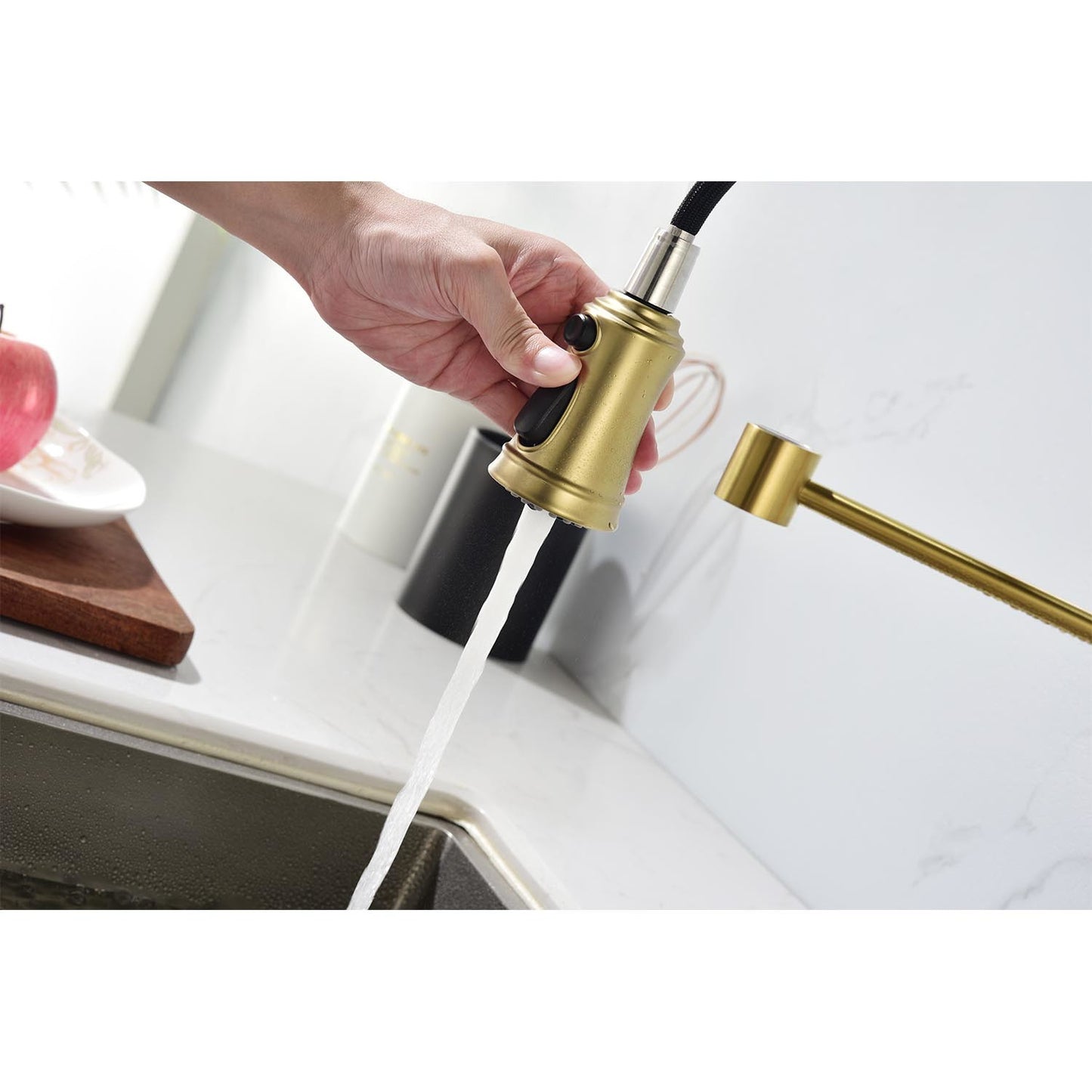 AvaMalis A|M Aquae Pull down Single Handle Spring Kitchen Faucet