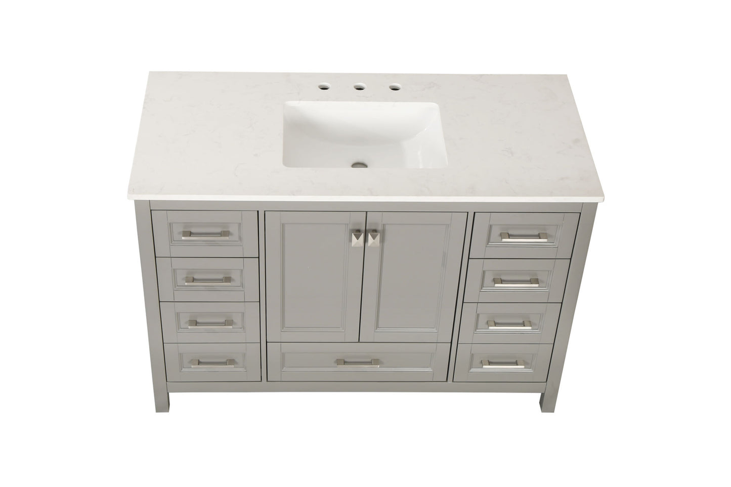 Vanity Sink Combo featuring a Marble Countertop, Bathroom Sink Cabinet, and Home Decor Bathroom Vanities - Fully Assembled Grey 48-inch Vanity with Sink 23V03-48GR