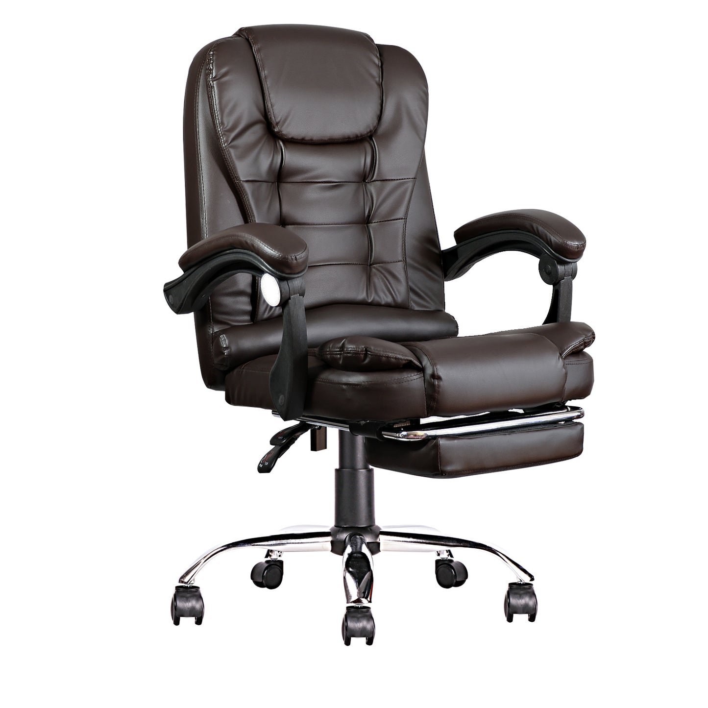 High Back Office Chair, Adjustable Ergonomic Office Chair, Executive PU Leather Swivel Work Chair with Lumbar Support, Computer Desk Chair with Footrest for Home Office Furniture