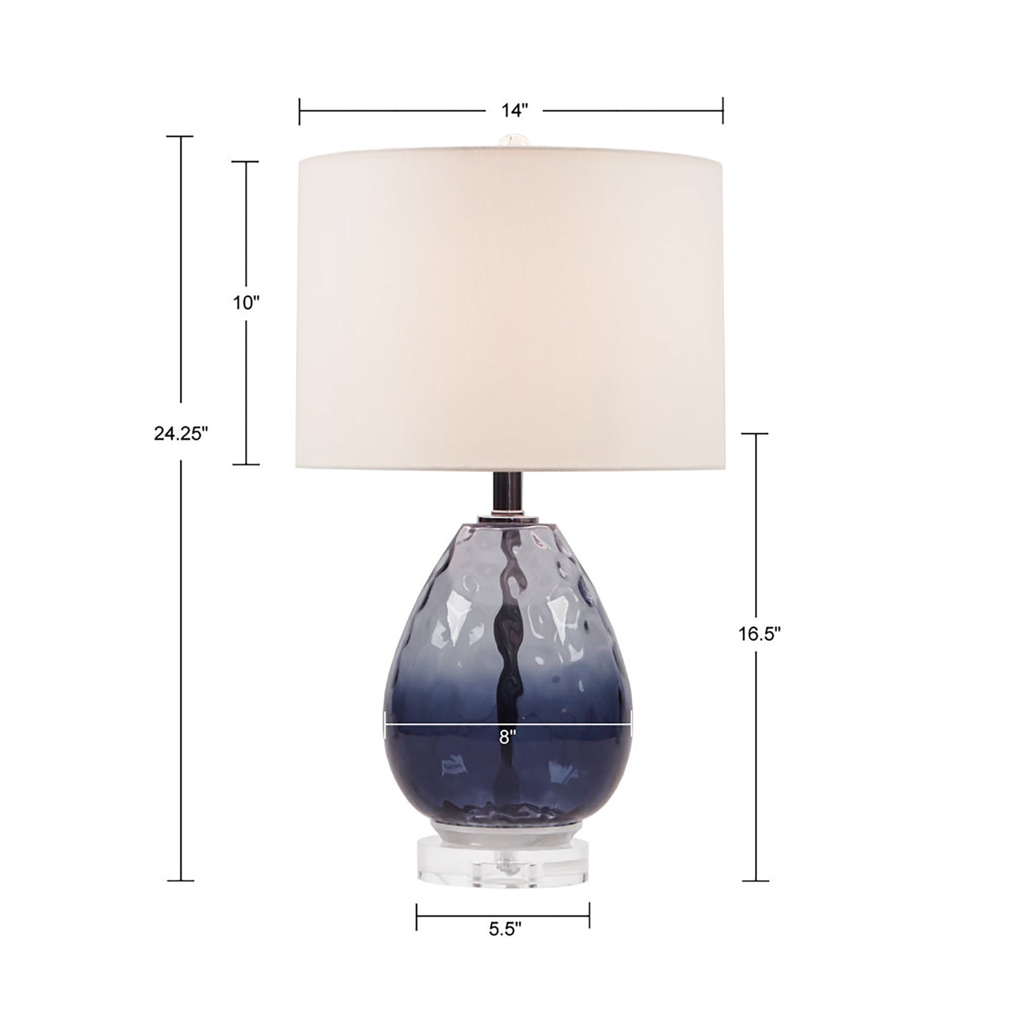 AvaMalis A|M Lighting Ombre Glass Table Lamp