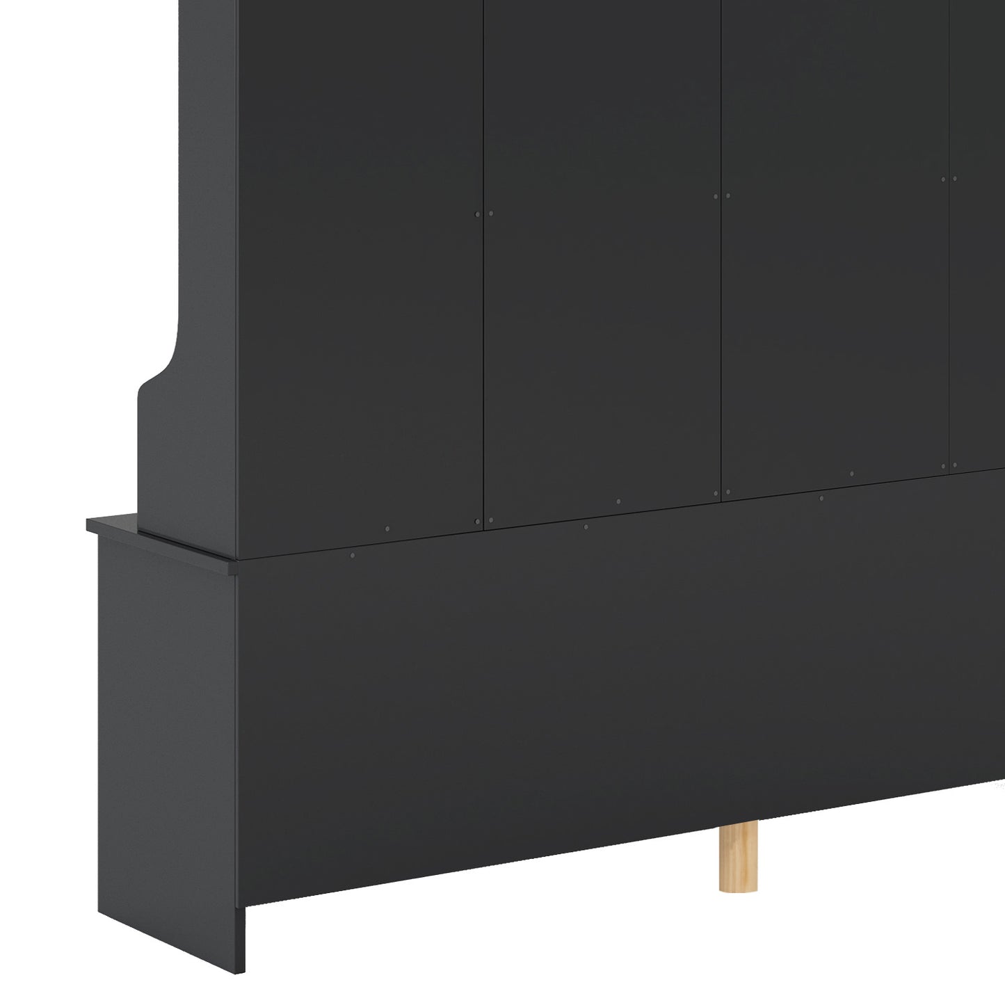 ON-TREND Modern Style Multiple Functions Hallway Coat Rack with Metal Black Hooks, Entryway Bench 60" Wide Hall Tree with Ample Storage Space and 24 Shoe Cubbies , Black (OLD SKU: WF286983AAB )