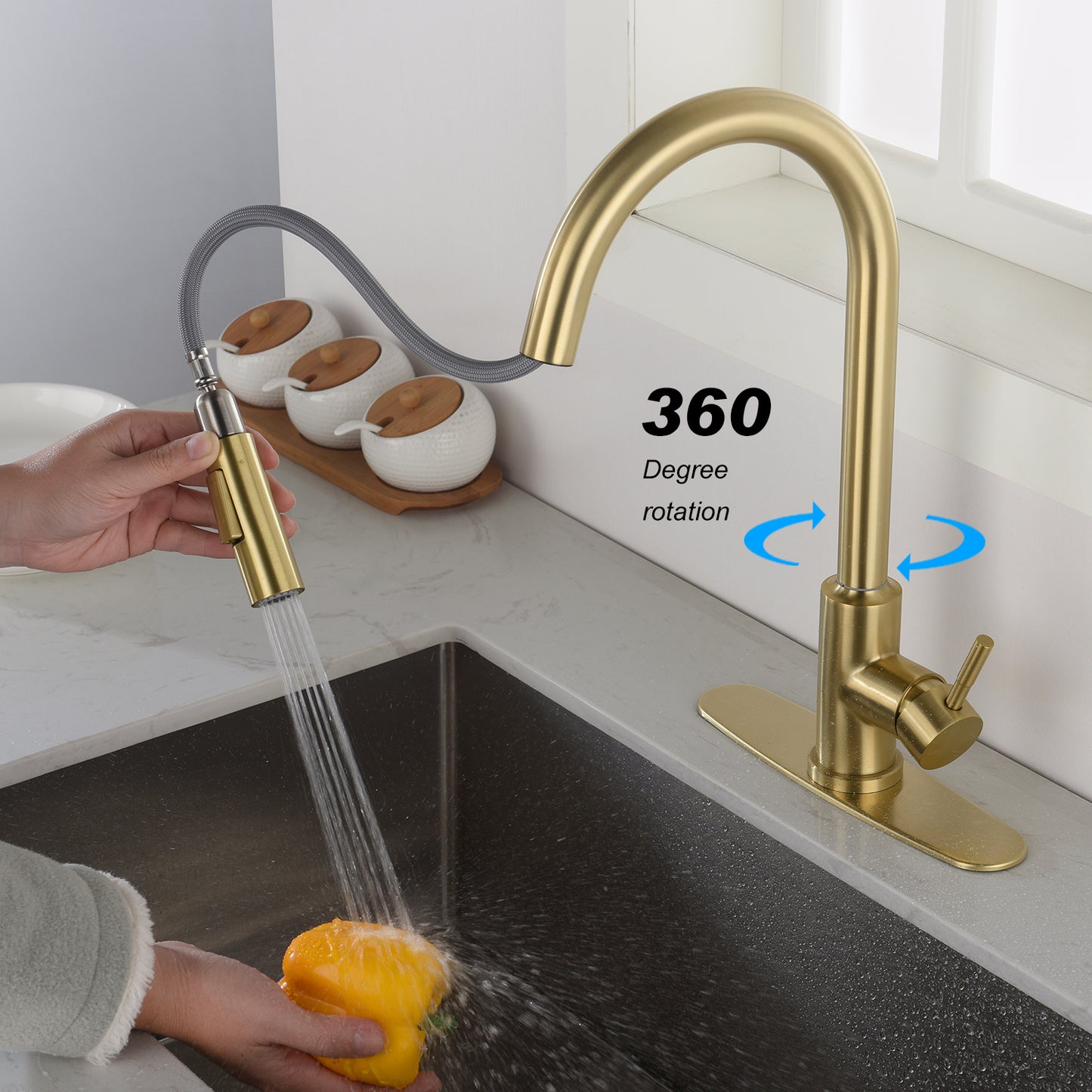 AvaMalis A|M Aquae Touch Kitchen Faucet with Pull Down Sprayer
