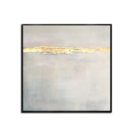 Handmade Gold Foil Abstract Oil Painting Top Selling Wall Art Modern White Color Picture Canvas Home Decor For Living Room No Frame
