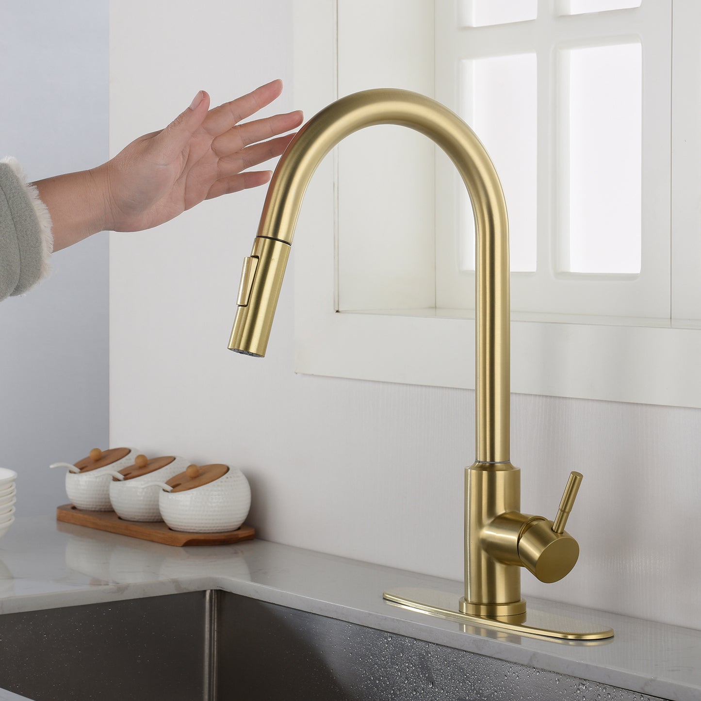 AvaMalis A|M Aquae Touch Kitchen Faucet with Pull Down Sprayer