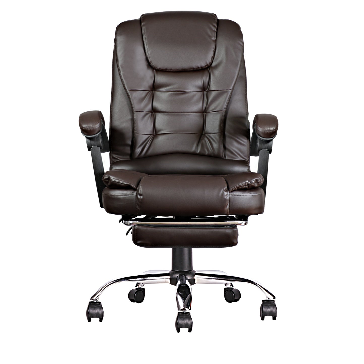 High Back Office Chair, Adjustable Ergonomic Office Chair, Executive PU Leather Swivel Work Chair with Lumbar Support, Computer Desk Chair with Footrest for Home Office Furniture