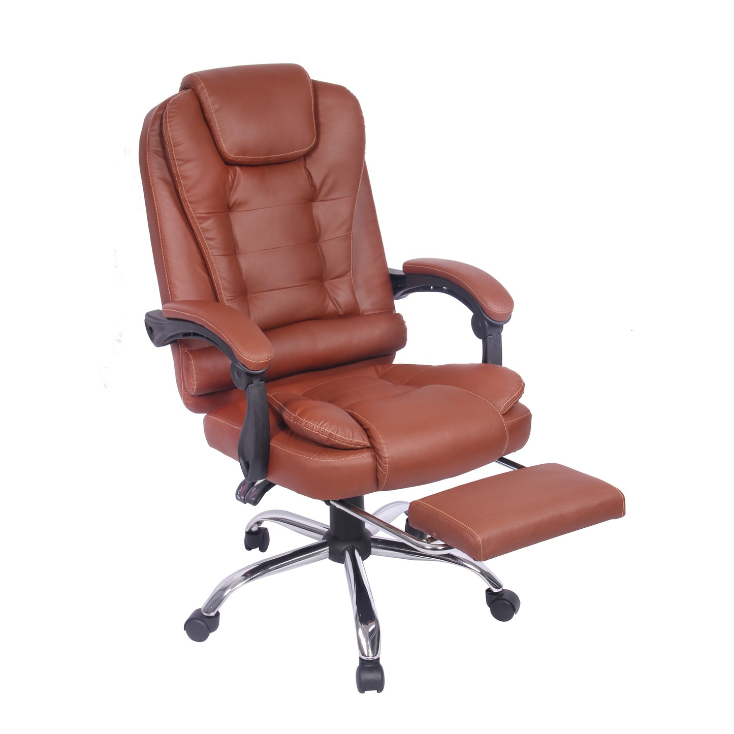 High Back Office Chair, Adjustable Ergonomic Office Chair, Executive PU Leather Swivel Work Chair with Lumbar Support, Computer Desk Chair with Footrest for Home Office Furniture