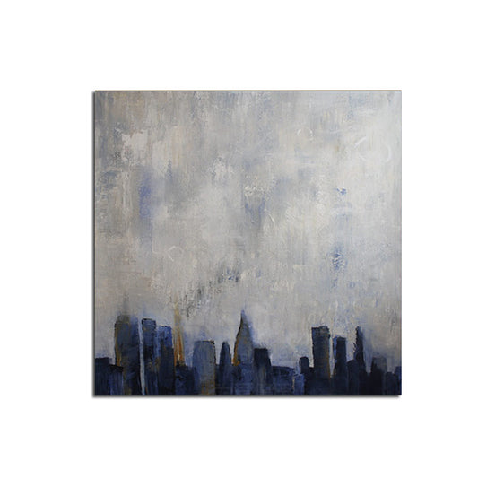 Handmade Abstract Oil Painting Top Selling Wall Art Modern Minimalist City Building Picture Canvas Home Decor For Living Room No Frame