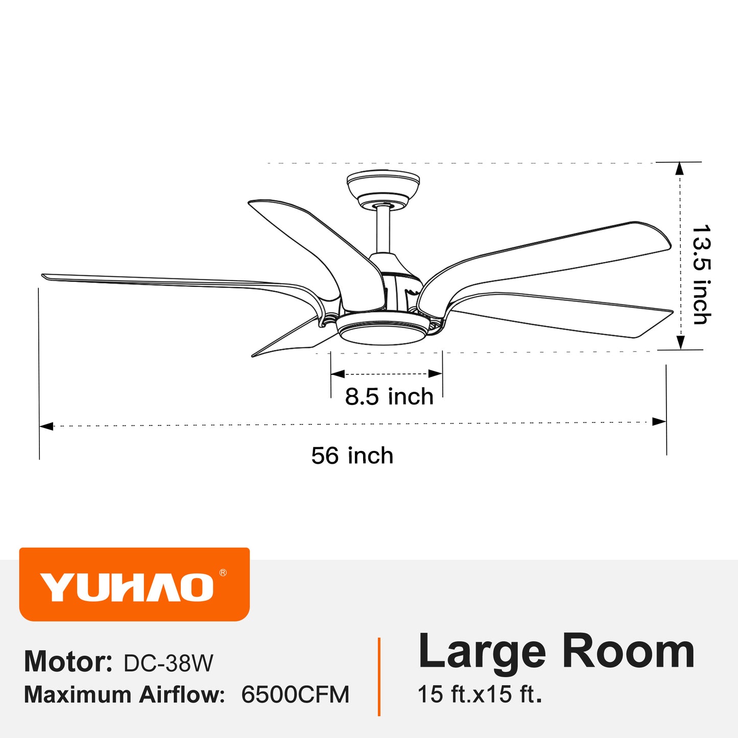 AvaMalis 56 in.Farmhouse Integrated LED Faux Wood White Smart Ceiling Fan with Remote Control and DC Motor