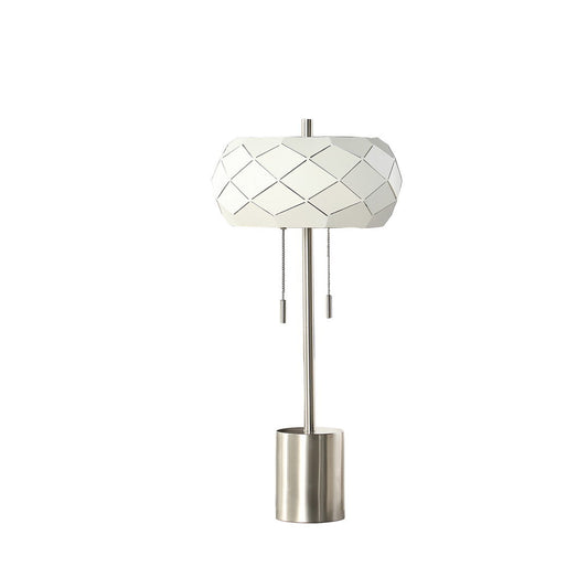 28" In Legeme Mid Century Danish 2-Light Steel Pull Chain Table Lamps