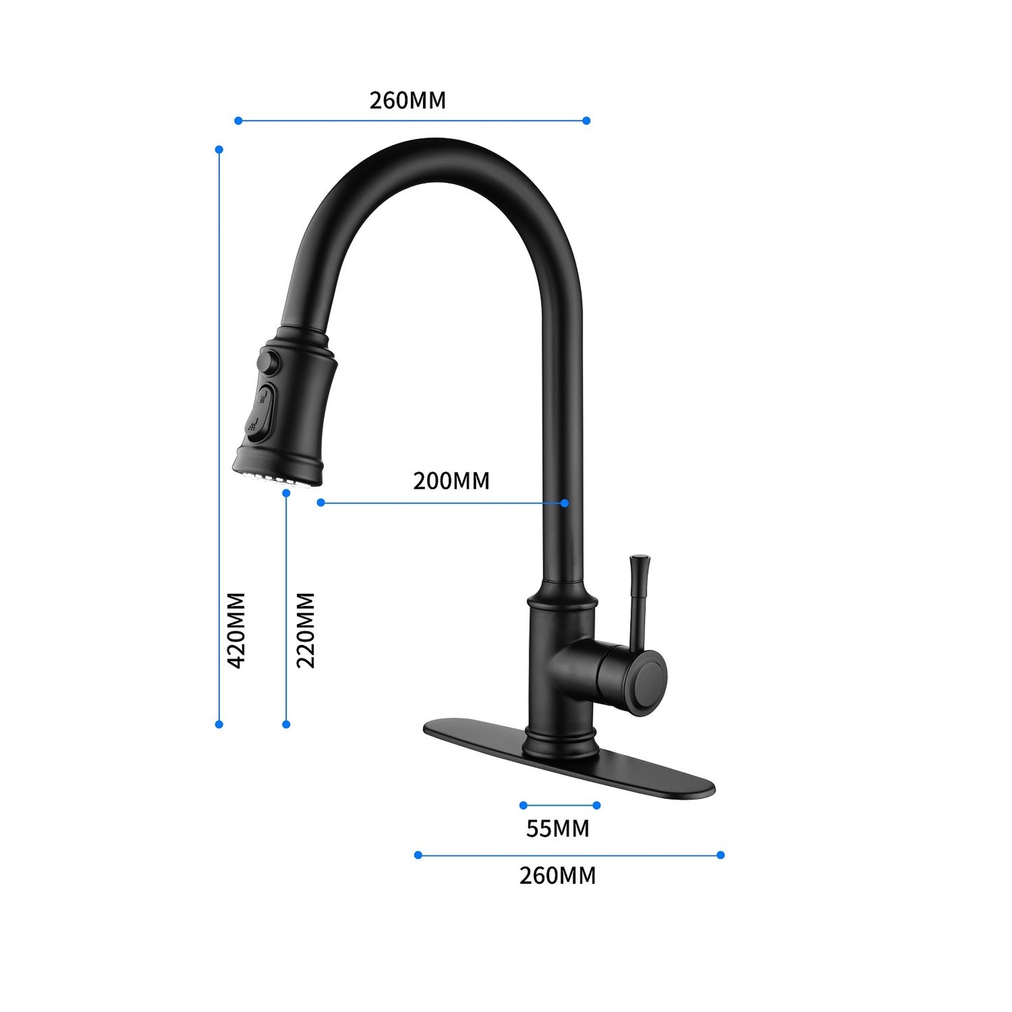 Touch Kitchen Faucet with Pull Down Sprayer,Single Handle High Arc  Pull out Kitchen Faucet,Single Level Stainless Steel Kitchen Sink Faucets with Pull down Sprayer
