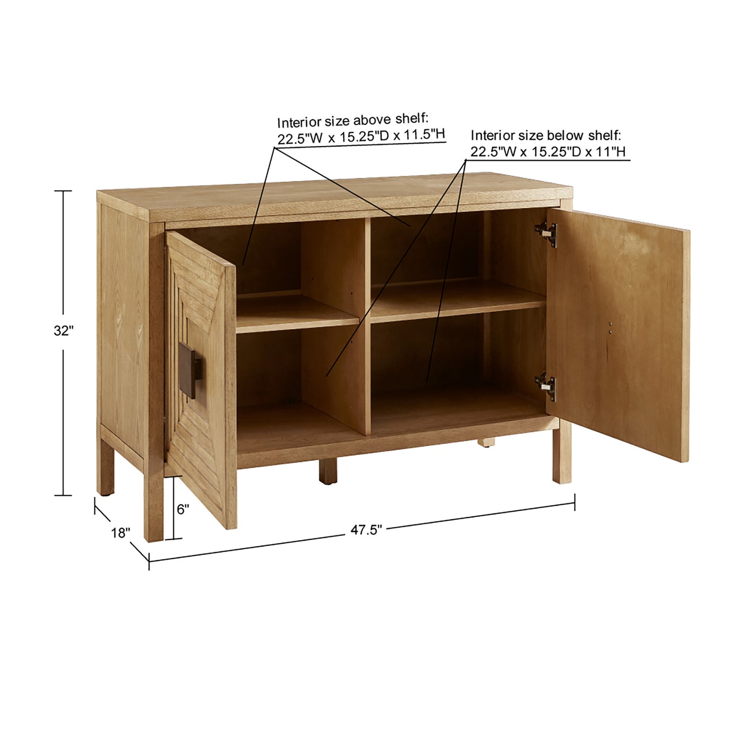 Paige 2-Door Accent Cabinet with Adjustable Shelves