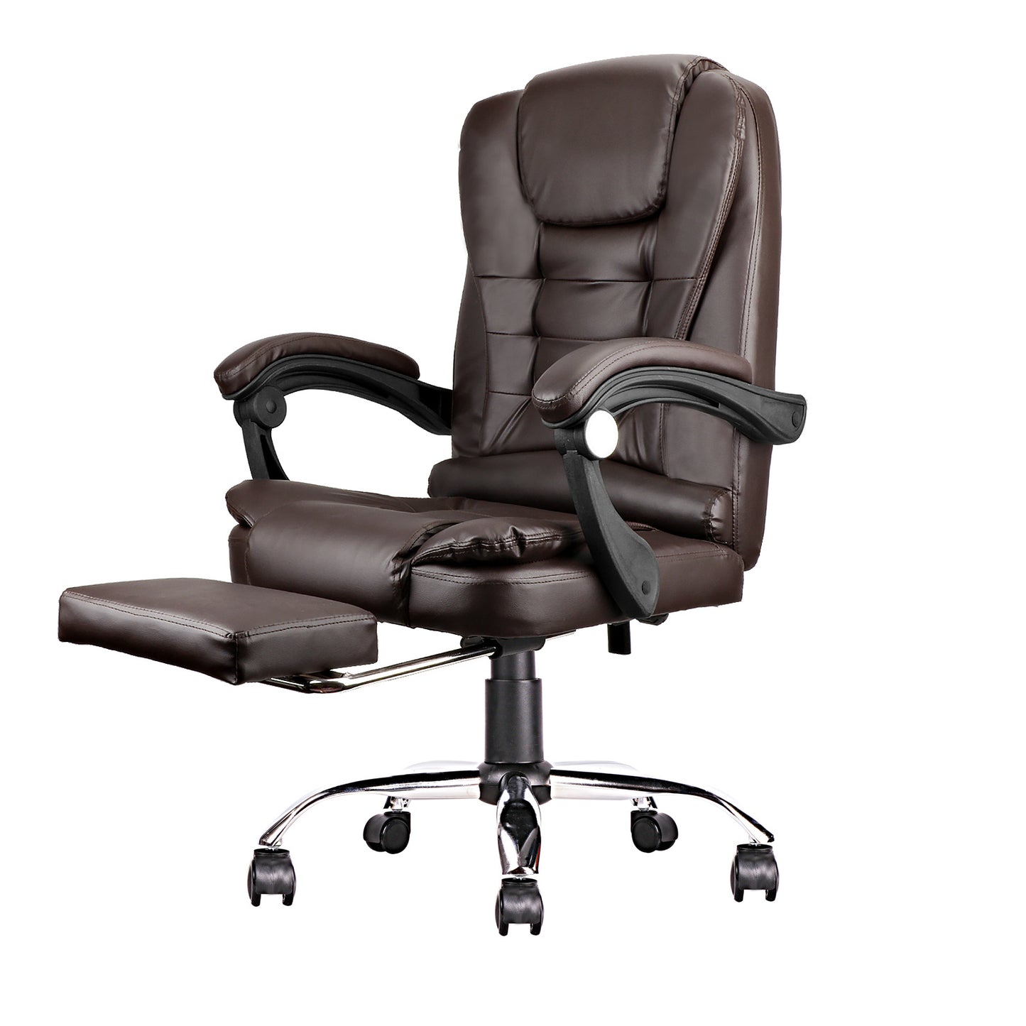 High Back Office Chair, Adjustable Ergonomic Office Chair, Executive PU Leather Swivel Work Chair with Lumbar Support, Computer Desk Chair with Footrest for Home Office Furniture